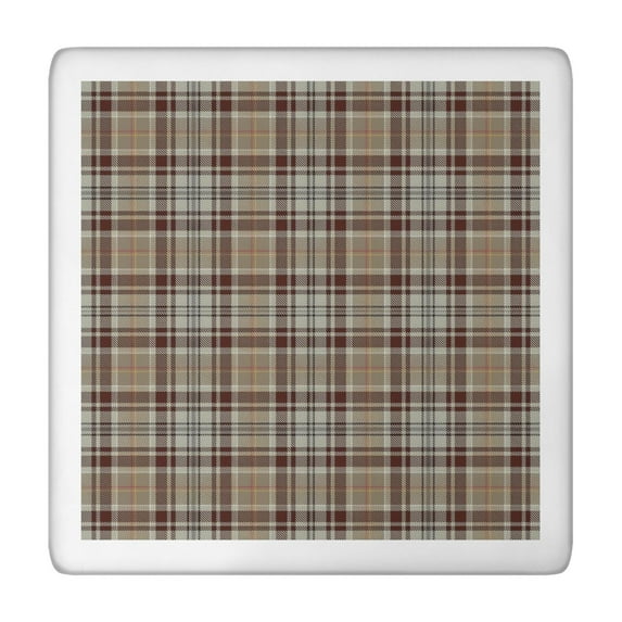 Brown Beige Plaid Checkered Pattern Square Fitted Tablecloth with Elastic Edge,Square Table Cover,Washable Elastic Table Cover for Home Kitchen Party Decor 34"x34"