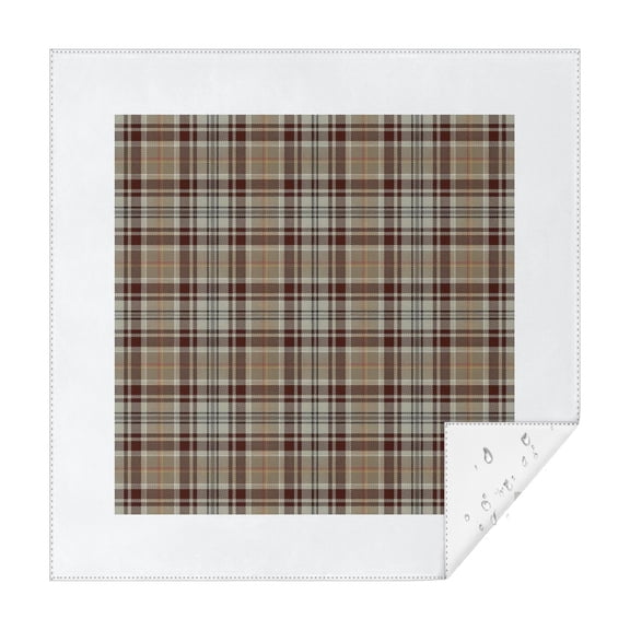 Brown Beige Plaid Checkered Pattern Square Tablecloth,Waterproof Square Table Cover,Wipeable Spillproof Washable Table Cover for Home Kitchen Party Decor 42"X42"(107x107cm)