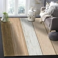 thumbnail image 1 of Brown Beige Rug, Decorative Rug, Farmhouse Wooden Striped Area Rug For Indoor Living Room Bedroom Study Dining Room Corridor And Outdoor Terrace Carpet 2 x 3ft, 1 of 6