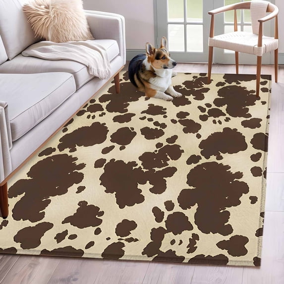 Brown Beige Runner Rug 2.7x5 FT, Non Slip Entryway Carpet, Modern Animal Texture Abstract Washable Soft Floor Carpet Entrance Mat Non-Shedding Throw Rug for Hallway Laundry Room Bedside