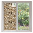 thumbnail image 1 of Brown Beige Stones Window Privacy Film, Farmhouse Stones Modern Art Static Cling UV Sun Blocking Heat Control Window Tint Day and Night, Non-Adhesive One Way Windows Privacy Cover 35.4''x78.7'', 1 of 7