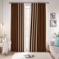 thumbnail image 1 of Brown Beige Striped Blackout Curtains for Bedroom/Living Room, Pinch Pleated Black Out Curtains, Modern Farmhouse Retro Lines Room Darkening Window Drapes with Hooks 2 Panels, 39"x70", 1 of 8
