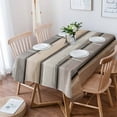 thumbnail image 1 of Brown Beige Stripes Tablecloth Rectangle Table Cloth 60x84 , Waterproof Tablecloth Outdoor Table Cloth, Geometric Painting Neutral Textured Washable Table Cover for Kitchen Dining Party, 1 of 8