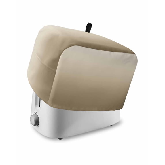 Brown Beige Toaster Cover 2 Slice, Small Kitchen Appliance Covers, Gradient Monochrome Modern Country Toaster Oven Cover with Loop, Bread Machine Cover Polyester Dust Cover Protection