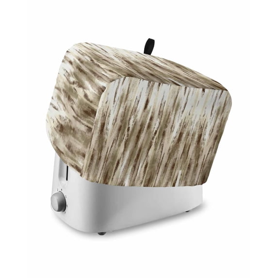 Brown Beige Vintage Small Toaster Cover 2 Slice, Kitchen Appliance Covers, Retro Abstract Art Toaster Oven Cover with Loop, Bread Machine Cover Polyester Dust Cover Protection