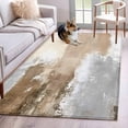 thumbnail image 1 of Brown Beige Washable Area Rug 4x6 111 Graffiti Art Abstract Color Block Oil Paint Modern Low-Profile Large Area Rugs with Non Slip Backing Indoor Floor Carpet for Entrance Living Room Bedroom Office, 1 of 9