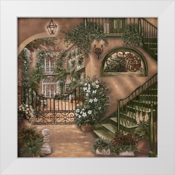Brown, Betsy 15x15 White Modern Wood Framed Museum Art Print Titled - Nolas Courtyard II