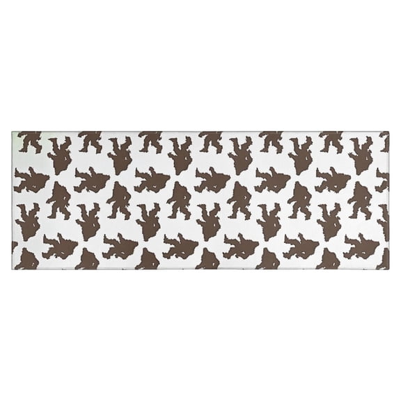 Brown Bigfoot Pattern Kitchen Rug Mat,Kitchen Runner Rugs Non Skid Washable,Decorative Kitchen Floor Mats for Kitchen,Sink,Laundry,17"X47"