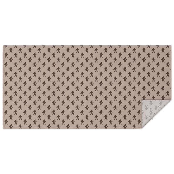 Brown Bigfoot Pattern Rectangle Tablecloth 60"x120",Waterproof Polyester Rectangle Table Cloth, Wipeable Spillproof Polyester Tablecloth for Dining, Camping, Indoor and Outdoor