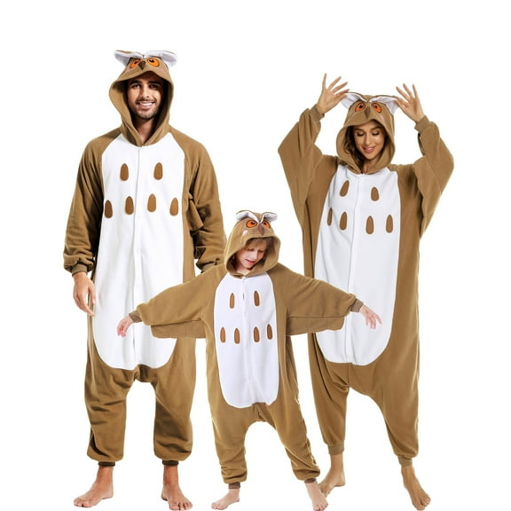 Owl Onesie Kids CANASOUR Animal Cosplay Pajamas Polyester Family Suit for Boys and Girls 4T