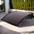 thumbnail image 1 of Brown & Black Bracket Square Awning, 100x100cm Door Window Rain Cover, 1 of 21
