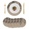 thumbnail image 1 of Brown Black Branches Round 13 Inch Placemats Set of 6, Botanical Dead Tree Birds HeatResistant Non Slip Place Mats for Dining Table, Wipeable Braided Kitchen Table Mats for Housewarming, 1 of 9