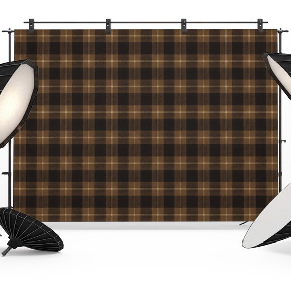 Brown Black Buffalo Plaid Backdrops for Photography, Country Rustic Classic Farmhouse Checkered Fabric Photo Background Sturdy Studio Props for Photo Studio, Video Recording, Booth & Photoshoot 7x5ft