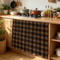 thumbnail image 1 of Brown Black Buffalo Plaid Cabinet Curtains for Kitchen 35"Wx35"L, Country Rustic Classic Farmhouse Checkered Laundry Sink Cabinets Magic Tape Short Curtain Privacy Panel for Bathroom Vanity Cabinets, 1 of 9