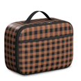 thumbnail image 1 of Brown and Black Checkered Pattern Insulated Lunch Bag Teens,Bento School Lunch Bag for Teens for Work,Picnic or Travel 10.6x7.7x4.3 Inches,12 Can Capacity, 1 of 6