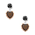 thumbnail image 1 of Delight Jewelry Silvertone Brown & Black Heart with Orange Ruffles Black Crystal Clip on Earrings, 1 of 5