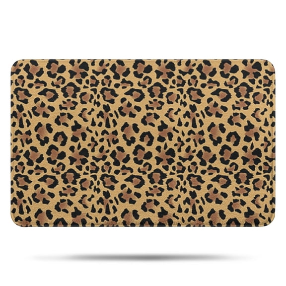 Brown and Black Leopard Print Bathroom Rugs Mat,Non Slip Microfiber Bathroom Rug,Rubber Backing,Soft Bathroom Mats for Bathroom Floor,Tub and Shower,17x27in(43x68cm)