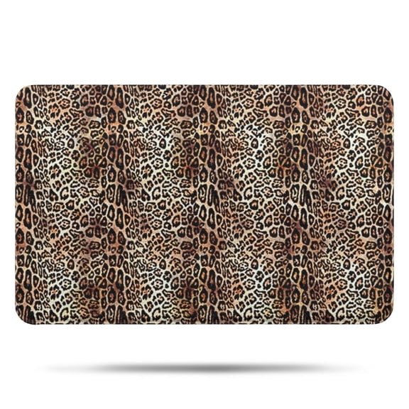 Brown and Black Leopard Print Bathroom Rugs Mat,Non Slip Microfiber Bathroom Rug,Rubber Backing,Soft Bathroom Mats for Bathroom Floor,Tub and Shower,17x27in(43x68cm)