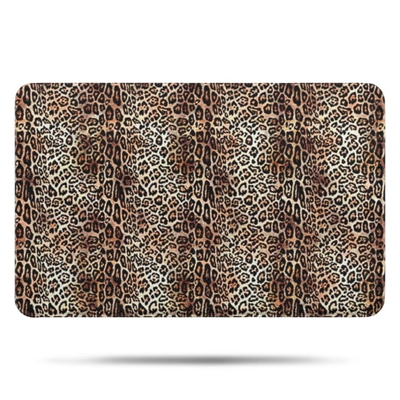 Brown and Black Leopard Print Bathroom Rugs Mat,Non Slip Microfiber Bathroom Rug,Rubber Backing,Soft Bathroom Mats for Bathroom Floor,Tub and Shower,17x27in(43x68cm)