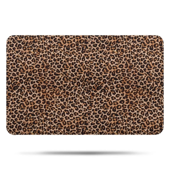 Brown and Black Leopard Print Bathroom Rugs Mat,Non Slip Microfiber Bathroom Rug,Rubber Backing,Soft Bathroom Mats for Bathroom Floor,Tub and Shower,17x27in(43x68cm)