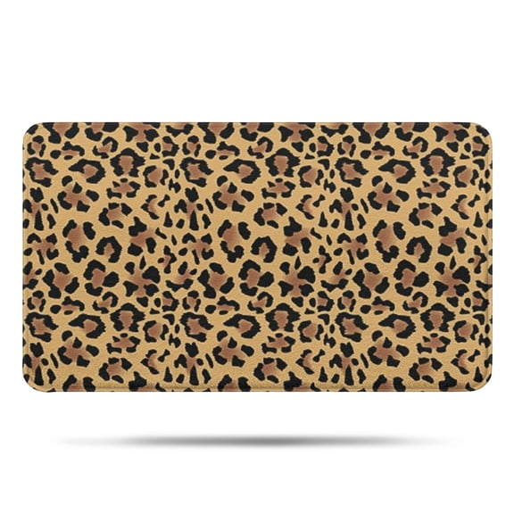 Brown and Black Leopard Print Bathroom Rugs Mat,Non Slip Microfiber Bathroom Rug,Rubber Backing,Soft Bathroom Mats for Bathroom Floor,Tub and Shower,17x30in(43x75cm)