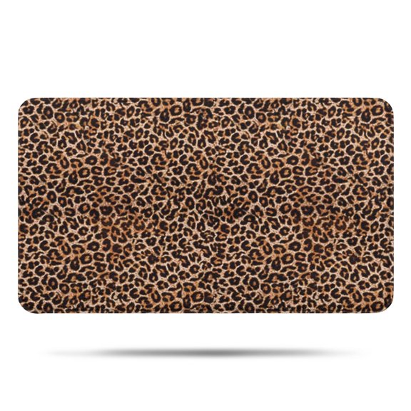 Brown and Black Leopard Print Bathroom Rugs Mat,Non Slip Microfiber Bathroom Rug,Rubber Backing,Soft Bathroom Mats for Bathroom Floor,Tub and Shower,17x30in(43x75cm)