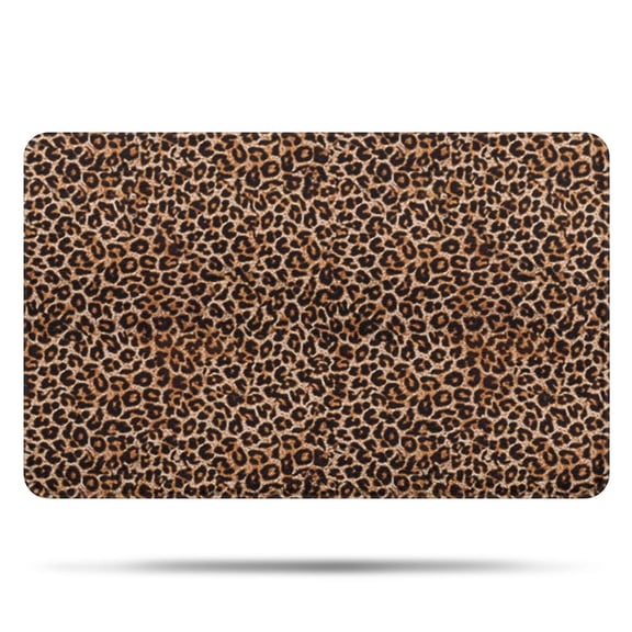 Brown and Black Leopard Print Bathroom Rugs Mat,Non Slip Microfiber Bathroom Rug,Rubber Backing,Soft Bathroom Mats for Bathroom Floor,Tub and Shower,20x32in(50x80cm)