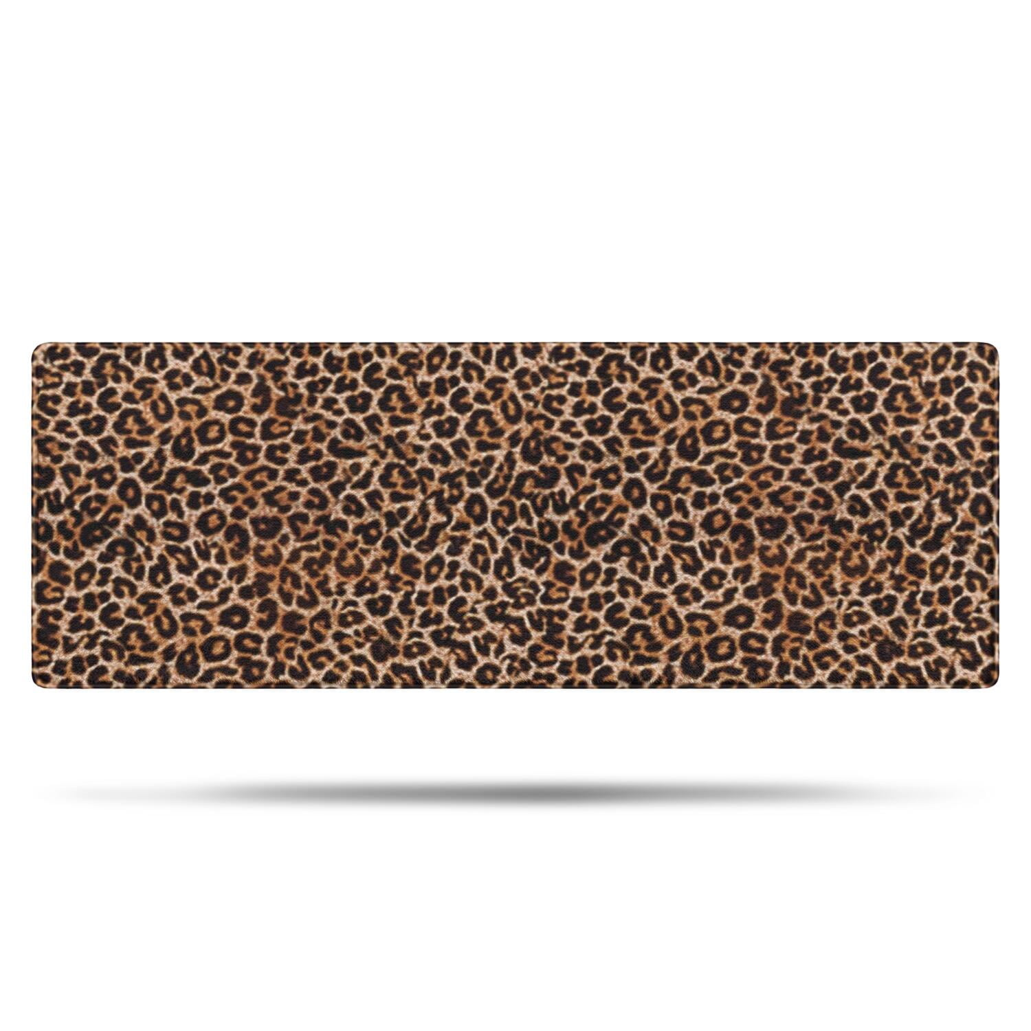 Brown and Black Leopard Print Bathroom Rugs Mat,Non Slip Microfiber Bathroom Rug,Rubber Backing,Soft Bathroom Mats for Bathroom Floor,Tub and Shower,47x17in(120x43cm)