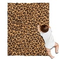 thumbnail image 1 of Brown and Black Leopard Print Blanket,Comfortable Soft Flannel Throw Blanket,All Season,Warm Lightweight Blankets for Sofa Bed Couch Living Room Chair,30"x40", 1 of 4
