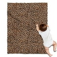 thumbnail image 1 of Brown and Black Leopard Print Blanket,Comfortable Soft Flannel Throw Blanket,All Season,Warm Lightweight Blankets for Sofa Bed Couch Living Room Chair,30"x40", 1 of 4