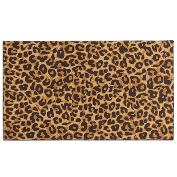 Brown and Black Leopard Print Door Rugs,Washable Non Slip Door Mats Indoor,Decorative Door Mats,Entry Mat Indoor for Entrance,Bedroom,Kitchen,Bathroom,17"x30"