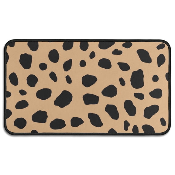 Brown and Black Of Leopard Print Door Rugs,Washable Non Slip Door Mats Indoor,Decorative Door Mats,Entry Mat Indoor for Entrance,Bedroom,Kitchen,Bathroom,30"x17"