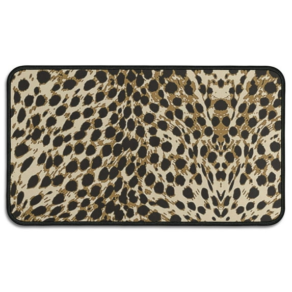 Brown and Black Leopard Print Door Rugs,Washable Non Slip Door Mats Indoor,Decorative Door Mats,Entry Mat Indoor for Entrance,Bedroom,Kitchen,Bathroom,30"x17"