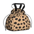 thumbnail image 1 of Brown and Black Of Leopard Print Drawstring Lunch Bag Women - Drawstring Lunch Bag Insulated for Work Office - Stain-Resistant Large Lunchbags for Women with Multi-Pockets, 1 of 6