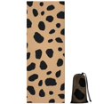 thumbnail image 1 of Brown and Black Of Leopard Print Hot Yoga Mat Towel Non Slip for Hot Yoga - Quick-Drying Yoga Mat Cover with 4 Corner Pockets with Travel Bag - Hot Yoga Towel Non Slip 70"x26", 1 of 6