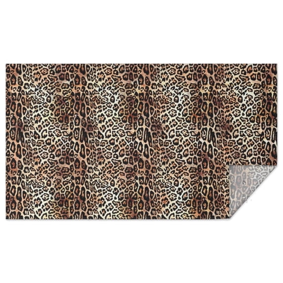 Brown and Black Leopard Print Rectangle Tablecloth 60"x102",Waterproof Polyester Rectangle Table Cloth, Wipeable Spillproof Polyester Tablecloth for Dining, Camping, Indoor and Outdoor