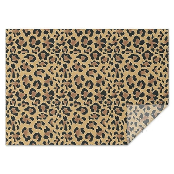 Brown and Black Leopard Print Rectangle Tablecloth 60"x84",Waterproof Polyester Rectangle Table Cloth, Wipeable Spillproof Polyester Tablecloth for Dining, Camping, Indoor and Outdoor