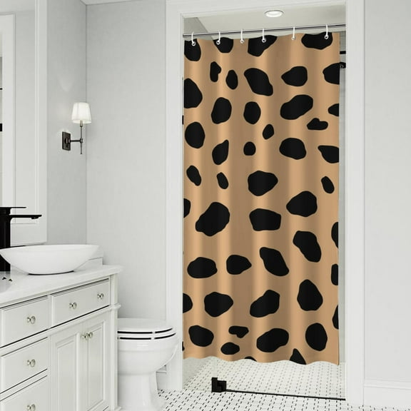 Brown and Black Of Leopard Print Shower Curtain 36"x72" ,Bathroom Decorative Shower Curtains Set with 12 Hooks,Modern Waterproof Washable Shower Curtain