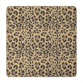 thumbnail image 1 of Brown and Black Leopard Print Square Fitted Tablecloth with Elastic Edge,Square Table Cover,Washable Elastic Table Cover for Home Kitchen Party Decor 34"x34", 1 of 6