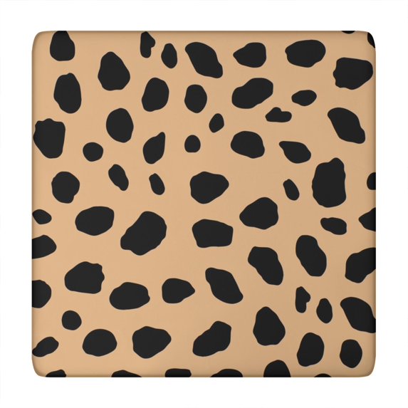 Brown and Black Of Leopard Print Square Fitted Tablecloth with Elastic Edge,Square Table Cover,Washable Elastic Table Cover for Home Kitchen Party Decor 34"x34"