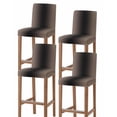 thumbnail image 1 of Brown Black Ombre Bar Stool Covers Set of 4, Modern Gradient Abstract Art Stretch Washable Bar Chair Covers with Backs, Removable Pub Counter Height Chair Cover for Kitchen Dining Room Cafe, 1 of 7