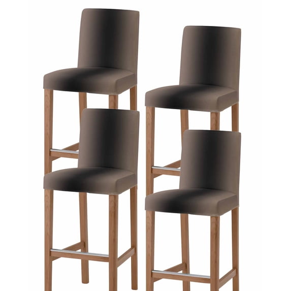 Brown Black Ombre Bar Stool Covers Set of 4, Modern Gradient Abstract Art Stretch Washable Bar Chair Covers with Backs, Removable Pub Counter Height Chair Cover for Kitchen Dining Room Cafe