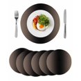 thumbnail image 1 of Brown Black Ombre Round 13 Inch Placemats Set of 6, Modern Gradient Abstract Art HeatResistant Non Slip Place Mats for Dining Table, Wipeable Braided Kitchen Table Mats for Housewarming, 1 of 9