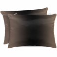 thumbnail image 1 of Brown Black Ombre Satin Pillowcase for Hair and Skin with Zipper, Soft Breathable Cooling Silk Pillow Cases, Modern Gradient Abstract Art Throw Pillow Covers King Size 20"x36" Set of 2, 1 of 6