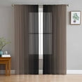 thumbnail image 1 of Brown Black Ombre Sheer Curtains 96 Inches Long 2 Panels Set, Window Sheer Curtains for Living Room/Bedroom, Modern Gradient Abstract Art Light Filtering Rod Pocket Curtain 52'' x 96'' x 2, 1 of 7