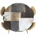 thumbnail image 1 of Brown Black Painting Round Fitted Table Cover Abstract Art Waterproof Table Cloth with Elastic Edge Wipeable Tablecloth for Picnic Camping Party Fits 36"-44" Diameter, 1 of 8