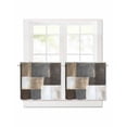 thumbnail image 1 of Brown Black Painting Short Blackout Curtains 45 Inch Long Abstract Art Rod Pocket Kitchen Curtains, 2 Panels Thermal Insulated Room Darkening Drapes for Bedroom, 42"W x 45"L, 1 of 5