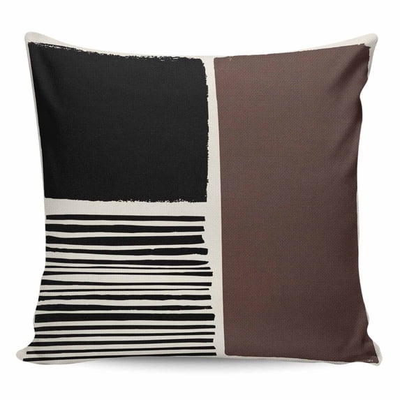 Brown Black Pillow Covers 20x20 Inch Decorative Throw Pillow Cover, Modern Abstract Art Farmhouse Striped Sofa Pillowcases Accent Cushion Case Home Decor Bedroom Living Room