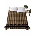 thumbnail image 1 of Brown Black Plaid Flat Sheets Only Full Size, Soft Breathable Bed Top Sheets for Mattress, Vintage Rustic Star Buffalo Check Luxury Bedding Flat Sheets for Home Hotel Bedroom Bed Protection, 1 of 9