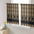 thumbnail image 1 of Brown Black Plaid Sheer Curtains 54 Inches Length 2 Panels Set, Window Sheer Curtains for Living Room/Bedroom, Vintage Rustic Star Buffalo Check Light Filtering Rod Pocket Curtain 52'' x 54'' x 2, 1 of 7